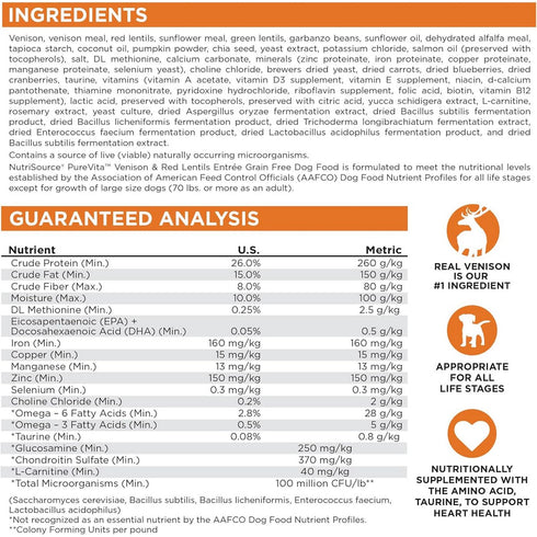 PureVita Grain Free Venison & Red Lentils Dry Dog Food 12lb - Poudre Pet & Feed Supply 4